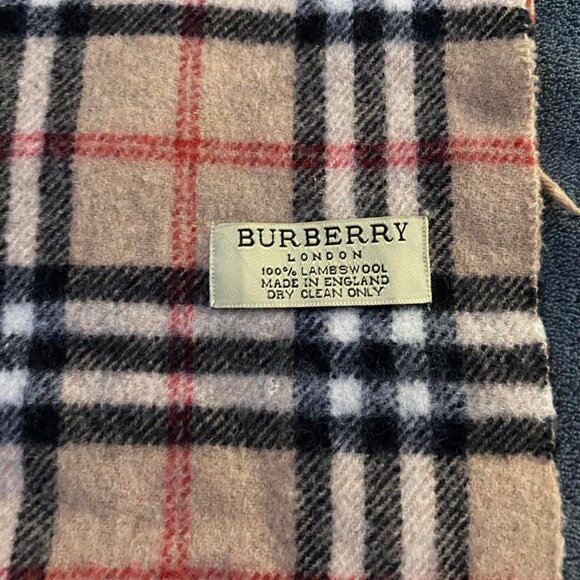 BURBERRY Beige nova check scarf 100% Authentic Lambswool very good condition - Picture 5 of 6